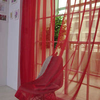 Solid Color Glass Mesh Curtains Transparent Color Ready-made Curtain Punch-free