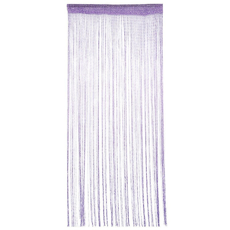 Monochrome Flat Silver Linear Door Curtain