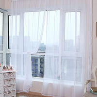 Solid Color Glass Mesh Curtains Transparent Color Ready-made Curtain Punch-free