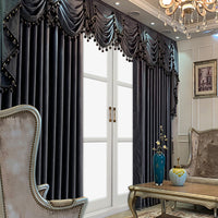 European Luxury Villa, Thick And Luxurious All-black Velvet Curtains, Living Room, Dining Room, Perfect Curtains.