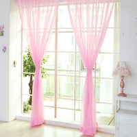 Solid Color Glass Mesh Curtains Transparent Color Ready-made Curtain Punch-free
