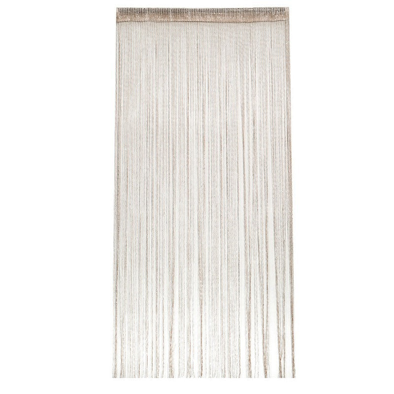 Monochrome Flat Silver Linear Door Curtain