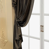 European Luxury Villa, Thick And Luxurious All-black Velvet Curtains, Living Room, Dining Room, Perfect Curtains.