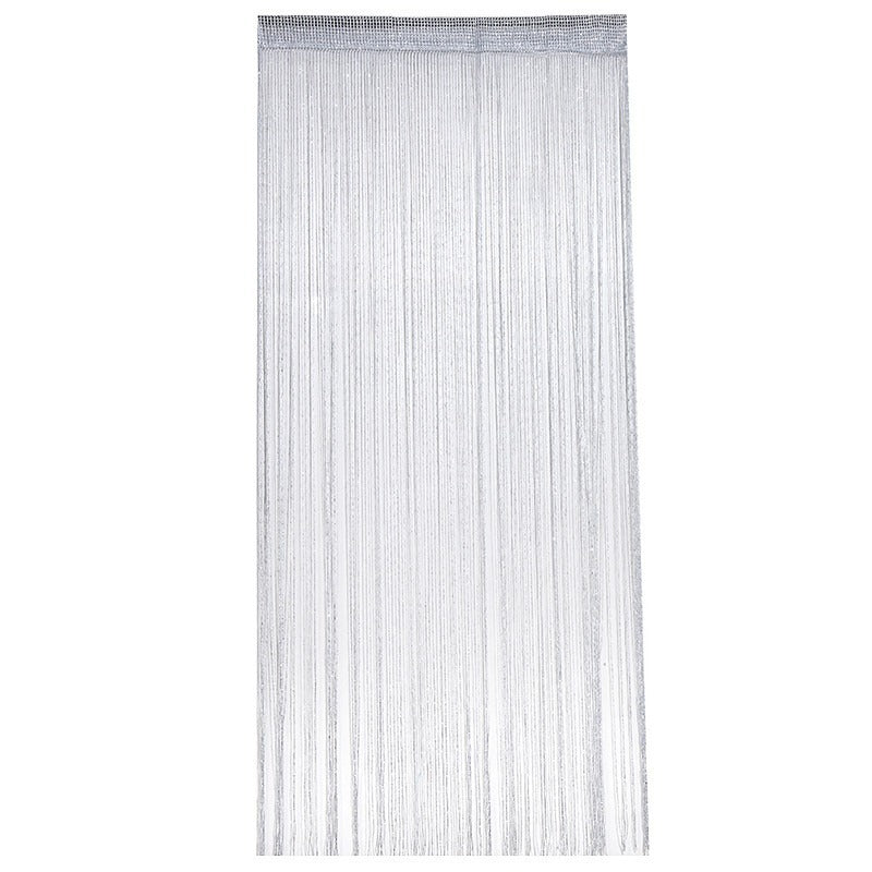 Monochrome Flat Silver Linear Door Curtain